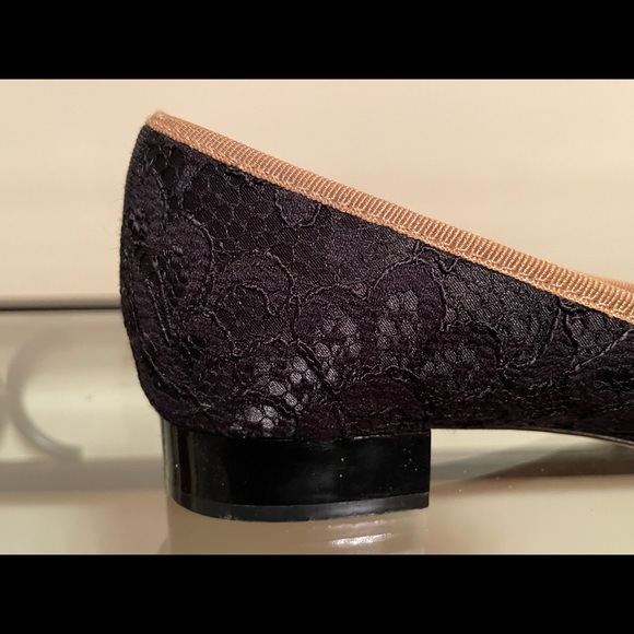 Black lace flats with beige trim, size 37, made in Italy - Picture 3 of 10